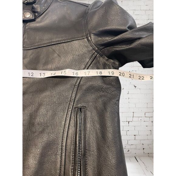 Mossi Genuine Leather Moto Bomber Jacket Sz. 10 - Picture 4 of 14